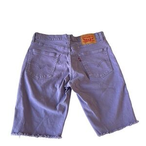 Women’s Levi’s 511 Lavender Bermuda Frayed Hem denim Shorts